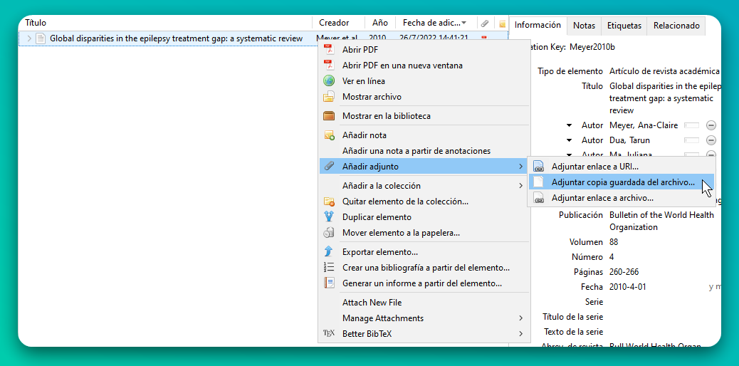 Paso A. Adjutando pdf al archivo.