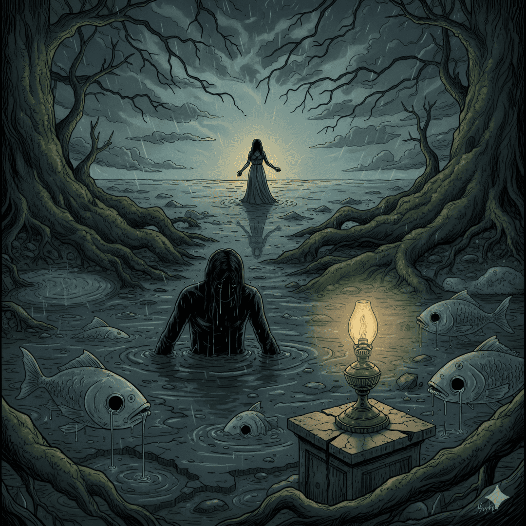 Ilustración editorial para el poema Sin salida.