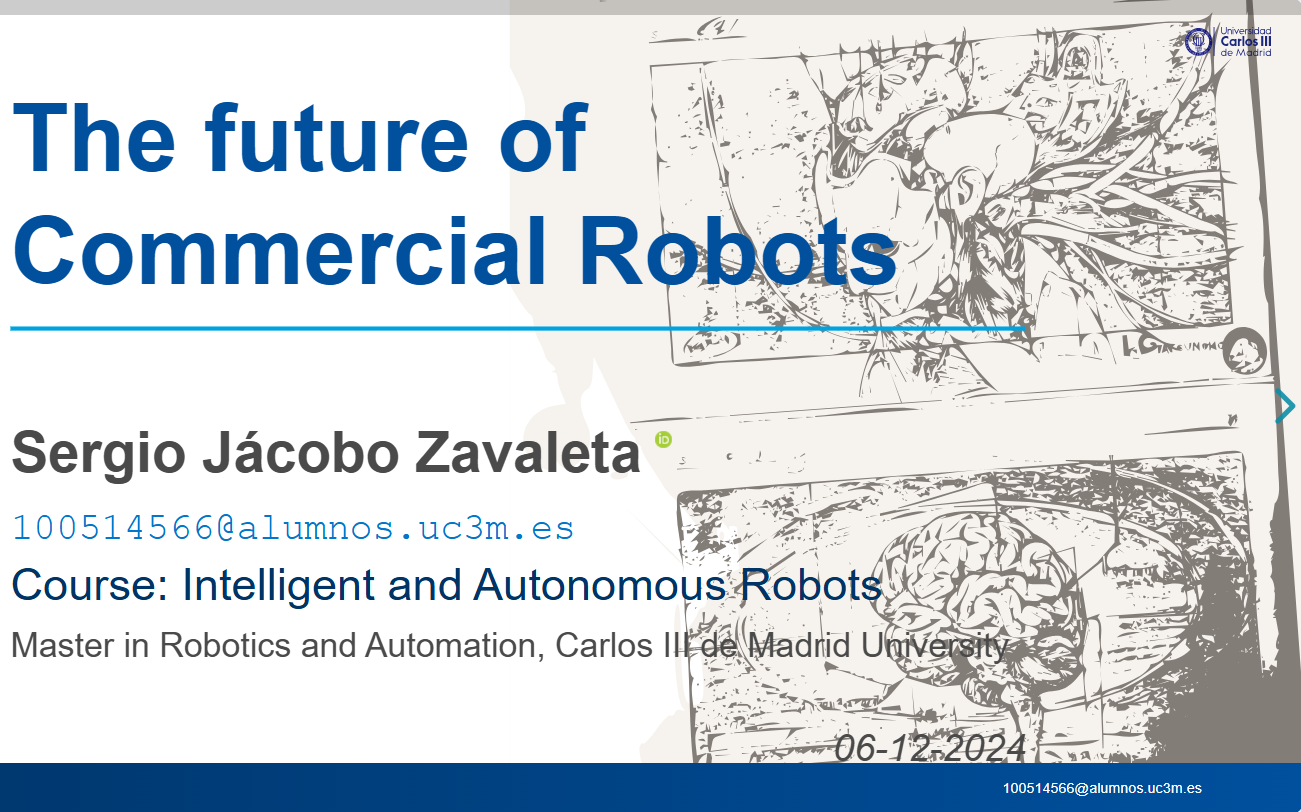 Humanoid robot used as the presentation cover.